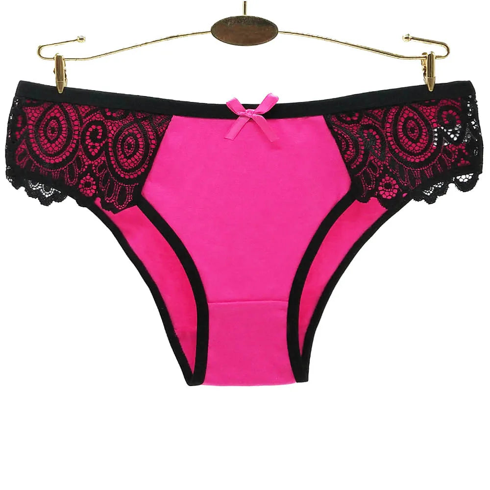 Moonflame 5 pcs/lots New Arrival Underwear M-XL Hot Sale Ladies Sexy Lace Cotton Women's Briefs Panties