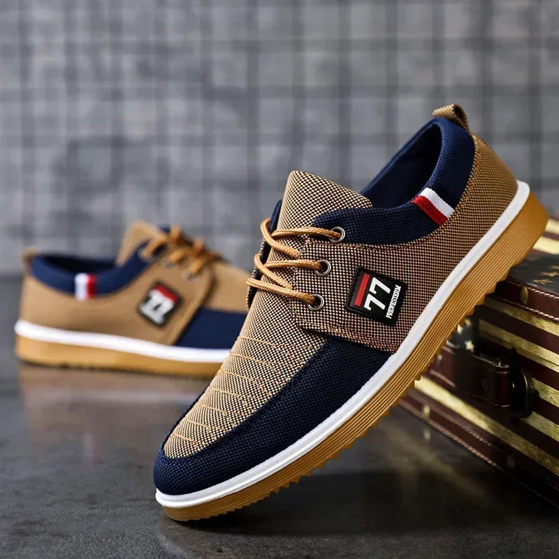 Sneakers Shoes for Men Canvas Shoes Breathable Beef Tendon Bottom Casual Vulcanized Shoes Work Footwear Tenis Masculino2024