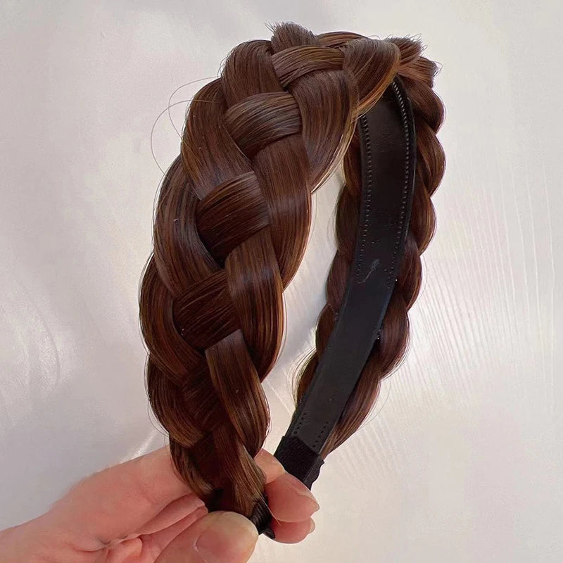 Twist Wig Headbands For Women Wide Braids Hairbands Handmade Head Hoop Hair Styling Headwear Accessories Gift