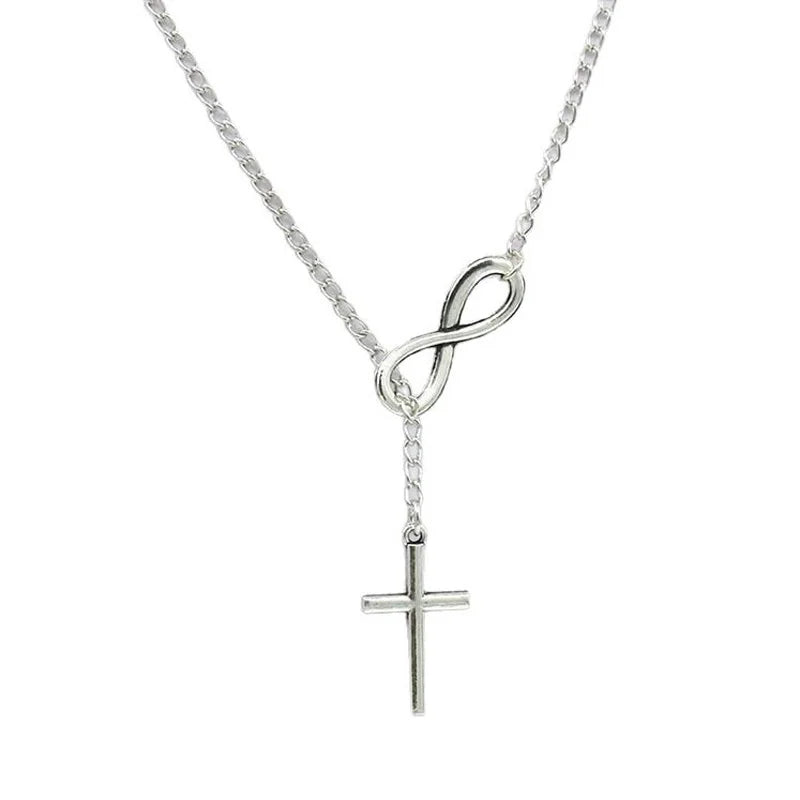 New Cross Pendant Necklaces for Women Dainty Gold Silver Color Plated Easter Waterproof Necklace Simple Christian Faith Jewelry