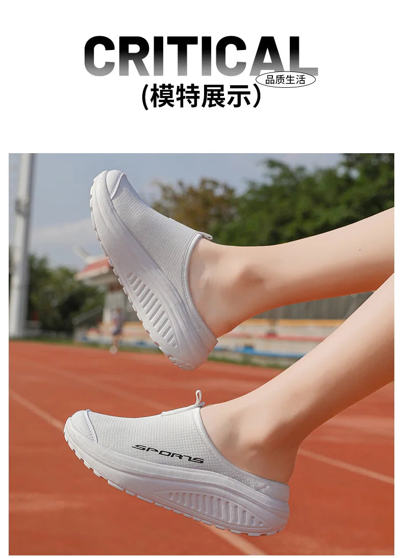 Men's and Women's Walking Shoes Lightweight and Comfortable Platform Wheels Slippers Cheap Breathable Casual Flat Shoes 2025