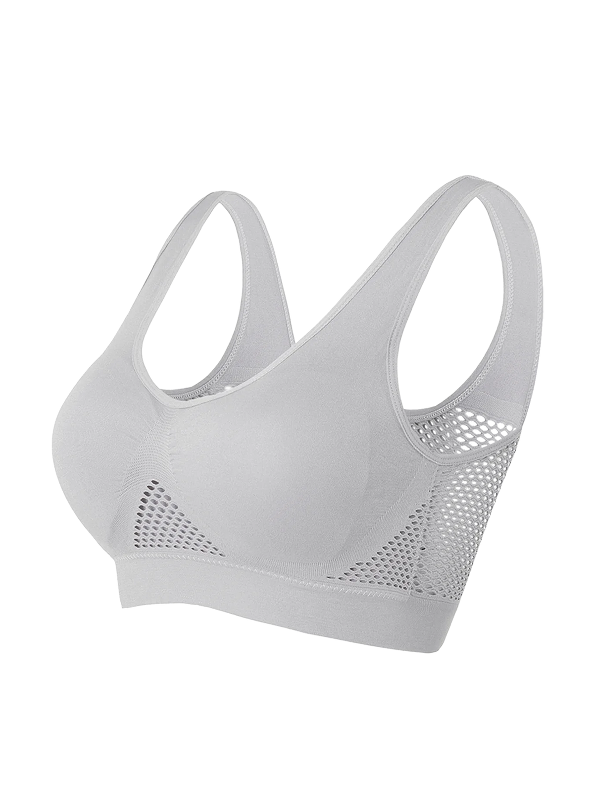 Women's Sports Bra Crop Top Fitness Gym Runing Sportswear Wireless Hollow Mesh Yoga Bra Sports Underwear Push Up@W03