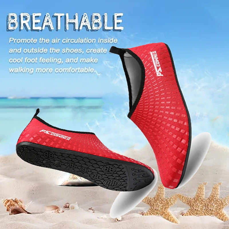 Quick Dry Water Shoes Rubber Sole Diving Shoes Unisex Beach Swimming Diving Socks Non-Slip Seaside Surfing Adult Kids Socks