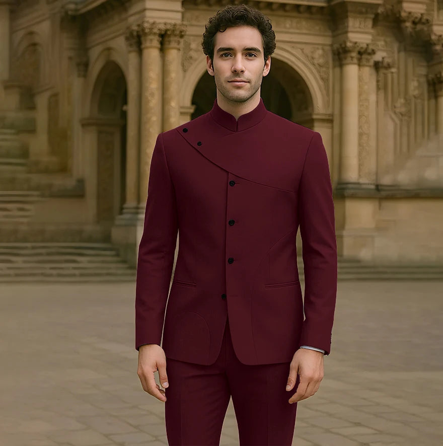 Charming Men's Suits Customized High Fashion Single-breasted Two Pieces (Jacket+Pants) Male Smart Casual Simple Straight Set