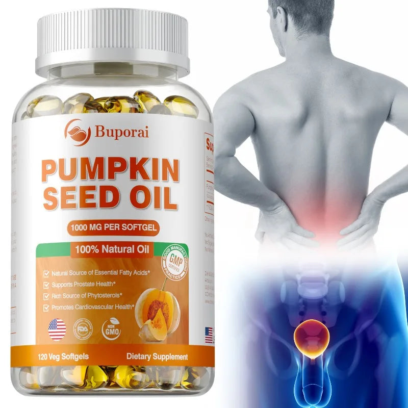 Pumpkin Seed Oil Capsule - Support Prostate and Urinary Tract Health Hair Growth & Skin Care Prevent Hair Loss