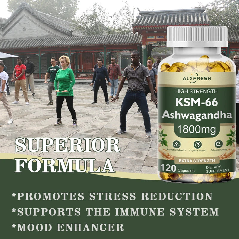 KSM-66 Natural Ashwagandha Capsules Ashwagandha Supplement| 1800mg for Health Support - Plant Based Vegan Gluten-Free