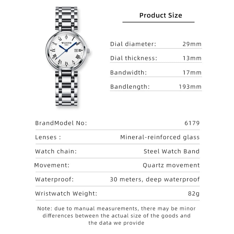 Watches for Women Stainless Steel Modern Hand Clock Female Gifts Luminous Waterproof Ladies Wristwatches for Women Montre Femme