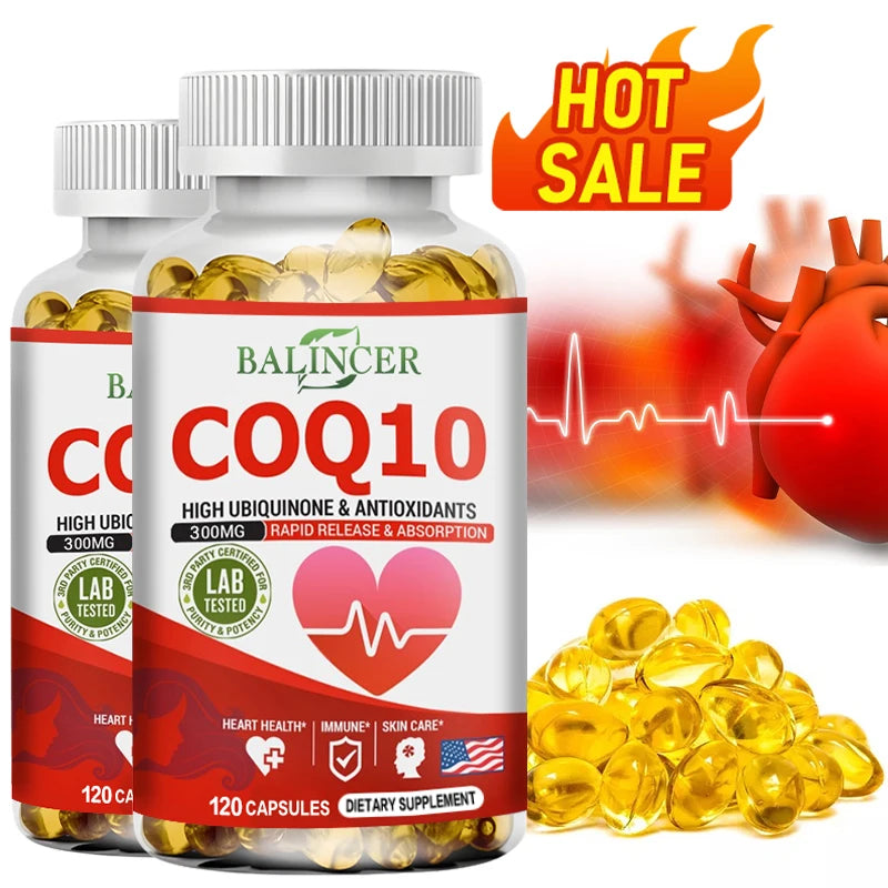 CoQ10 Softgels - Coenzyme Q10 (ubiquinone) Supplement, Highly Absorbed, Antioxidant, Supports Heart Health and Energy Production