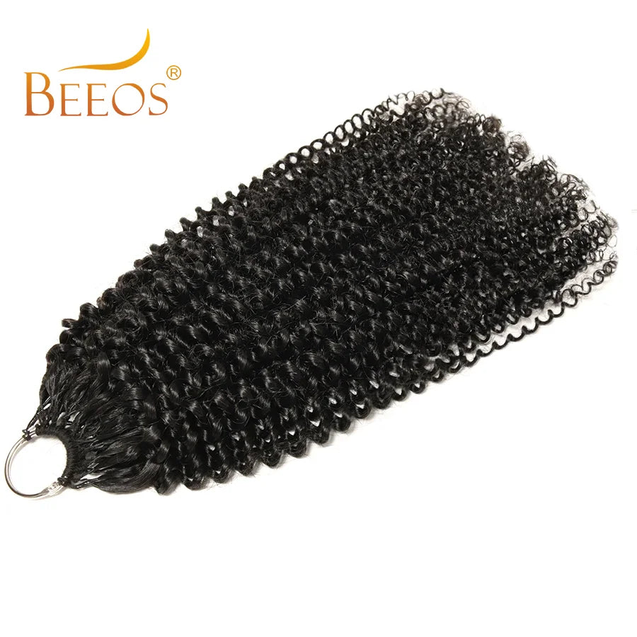 Kinky Curly Crochet Human Hair Extensions Curly Wigs Knotless Crochet Human Hair Bundles With String Remy Virgin Hair For Women