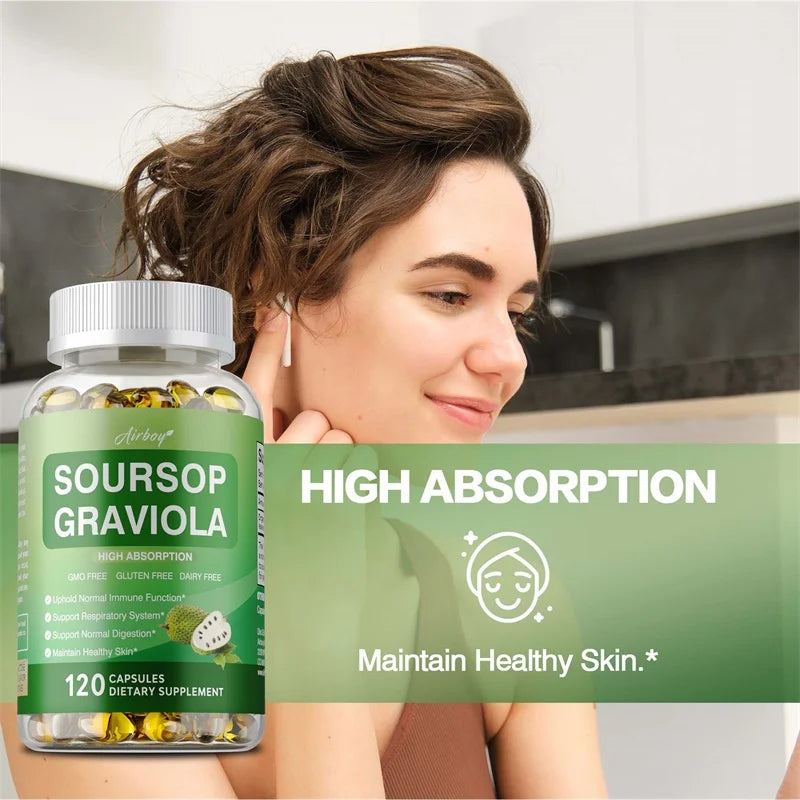 Soursop Graviola Supplement - Antioxidant, Promotes Digestion, Supports Gut Health, and Enhances Immunity