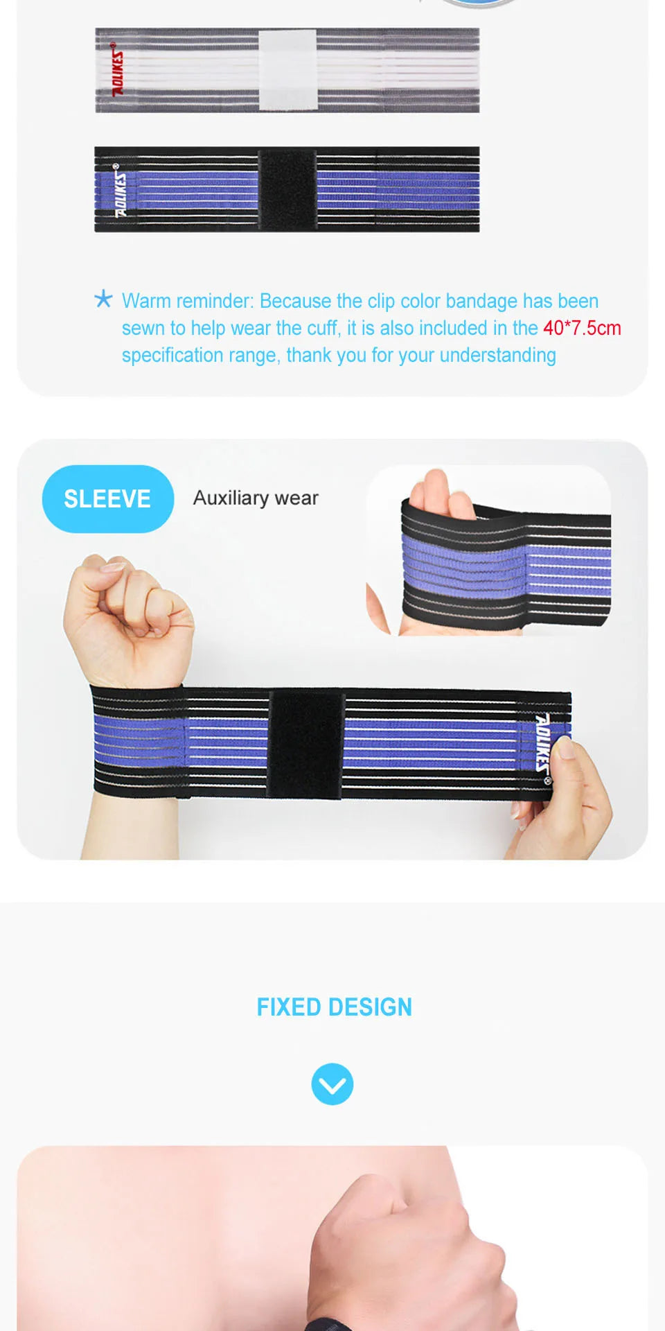 AOLIKES 1PC 40-180CM Elastic Bandage Compression Knee Support Sports Strap Knee Protector Bands Ankle Leg Elbow Wrist Calf Brace