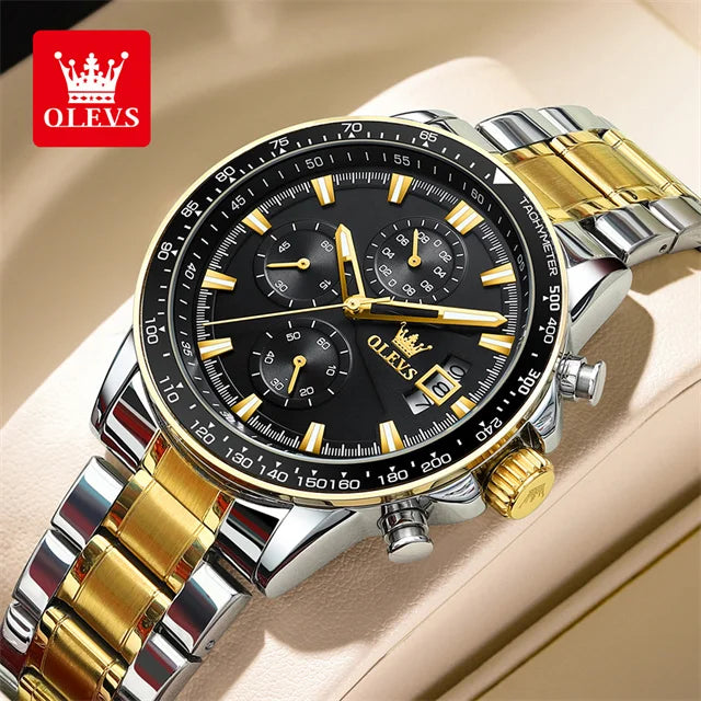 OLEVS Top Men's Watches Luxury Waterproof Luminous Classic Quartz Wrist Watch for Men Chronograph STOP WATCH Sports Man Watch