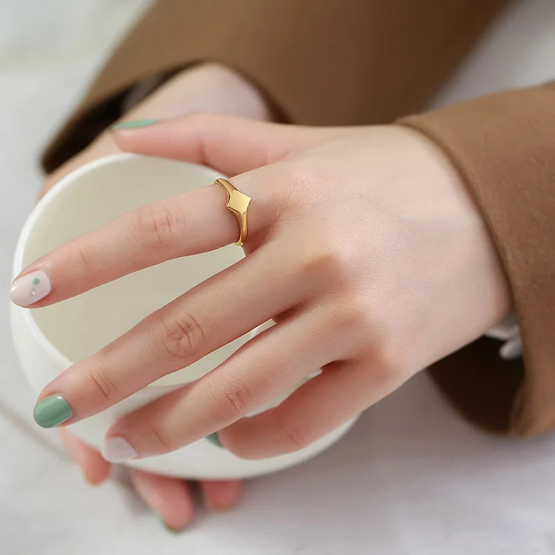 Elegant Personalized Name Bar Ring for Women Gold Color Stainless Steel Signet Stamp Ring Round Square Initial Custom Jewelry