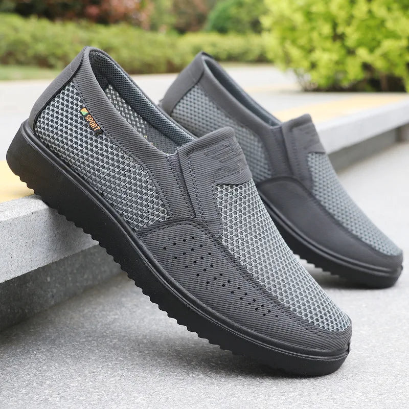 Men Casual Shoes Comfortable Sneakers Summer Breathable Men Loafers Non-slip Lightweight Men Shoes Outdoor Mesh Walking Shoes