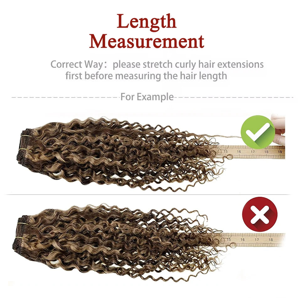 140-160 Grams Kinky Curly Clip In Hair Extensions Human Hair 100% Remy 10Pcs/Set Chestnut Brown & Bronzed Blonde Mix Full Head