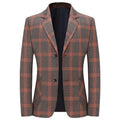 Man Suit Coat Autumn Retro Striped Contrast Color Male Blazer Single-breasted Long Sleeve Pocket Non-ironing Men Outerwear