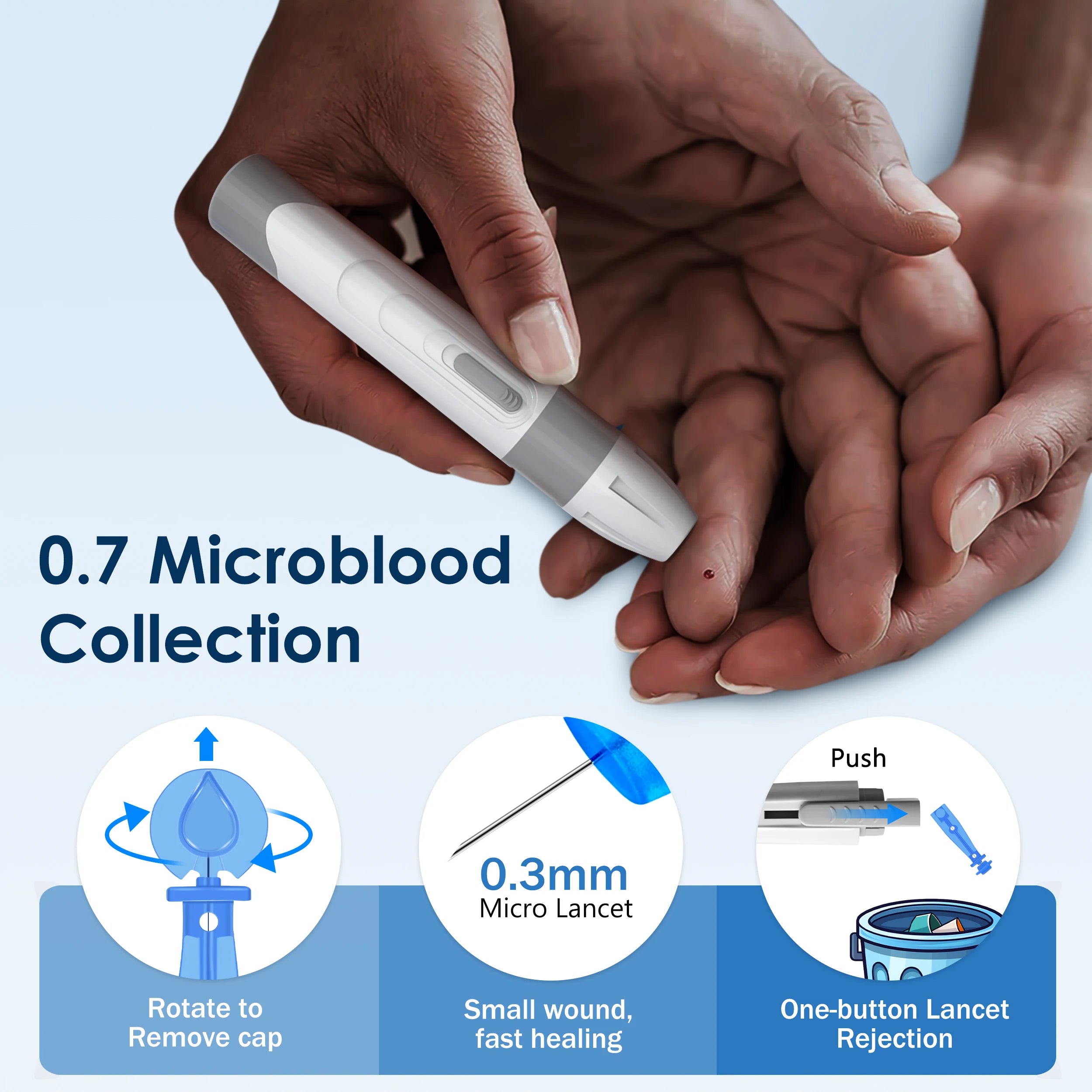 LinkSun G-425-1/-2/-3 Glucosemeter Monitor Complete Kit 10/50/100pcs Test Strips Blood Sugar Tester Diabetes Blood Glucose Meter