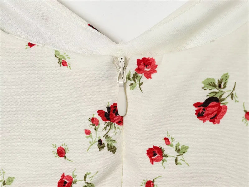 Women's Dress 2026 New Fashion Spring Summer Sleeveless Floral Print Puffy Dress for Women Elegant Chic Female Dress
