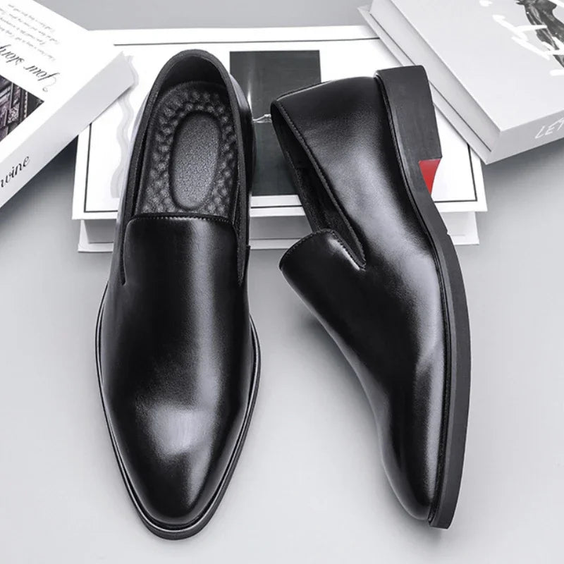 Red Sole Dress Shoes for Men Business Office Men Loafers Male Flats Driving Shoes Casual  Slip-On Wedding Leather Shoes