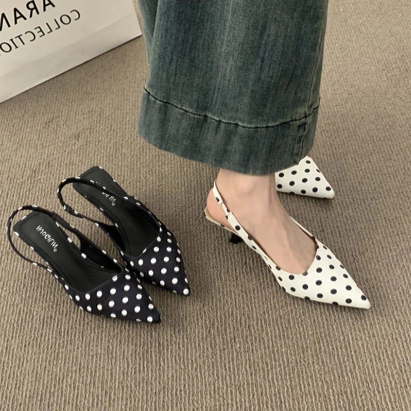 Women Pointed Toe High Heels Shoes Sexy Sandals Summer Fashion Slippers 2026 Elegant Dress Slingback Shoes Walking Slides Woman