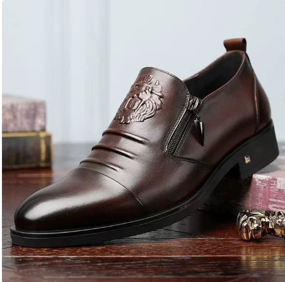 Men's Shoes Trendy Men Boots Luxury High Quality Leather Embossing Men's Boots Zip Male Leather Shoes Hard-Wearing Work Footwear