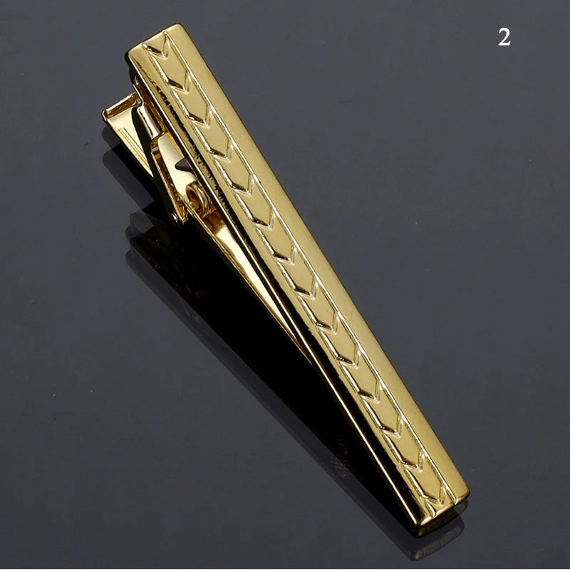 Men Jewelry Pin Clasp Necktie Clip Fashion New Hot-selling Metal Gold Tie Clip Business Formal Wear Groom Wedding Decoration