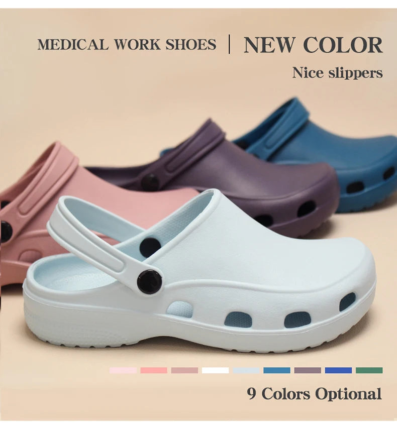Professional Scrubs Clogs Ultra Light Nurse Work Shoes Anti Slip Pediatric Slippers Breathable Dentist Nursing Shoes 5X03-04