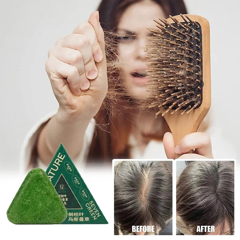 Arborvitae Leaf Shampoo Soap Strongly Fight Dandruff Strengthen Hair Root Effective Oil Control Prevent Hair Loss Solid Shampoo