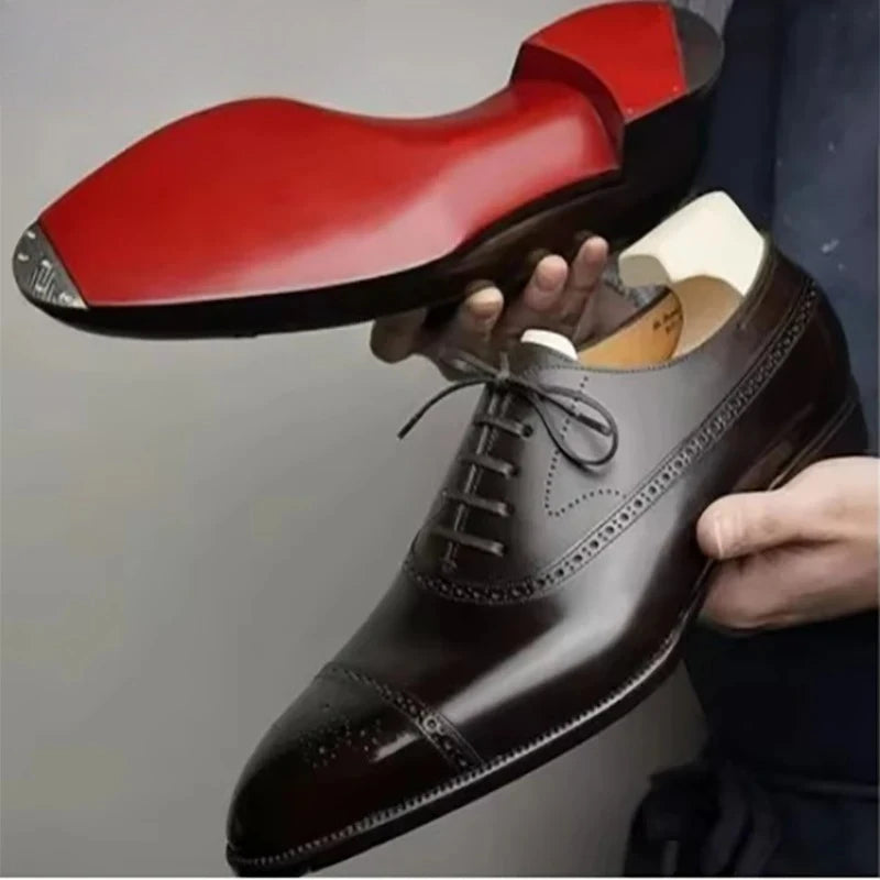 Luxury Men Dress Shoes Fashion Casual Business Shoes Retro Party Banquet Shoes for Men Carved Lace-up Brogue Wedding Shoe Size48