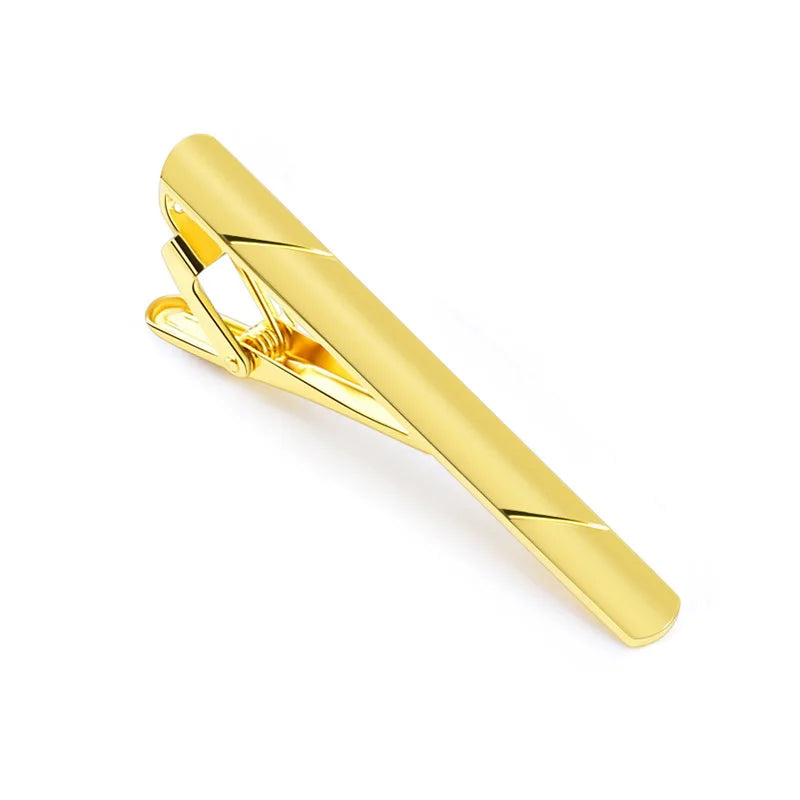 5.8x0.6cm Colourful Tie Clip for Men Metal  Copper Simple Bar Clasp Practical Black Navy Blue Necktie Clasp