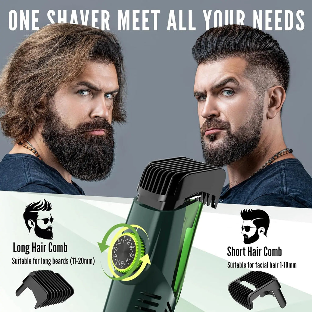 Hatteker Beard Trimmer for Men Cordless Adjustable Beard Mustache Trimmer with Built-in Vacuum Wet/Dry Clipper Travel-Friendly