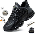 Men's Work Shoes  Rotary Buckle Work Sneakers Protective Shoes Safety Industrial Puncture-Proof Anti-Smash Steel Toe Shoes