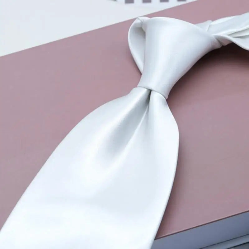 39BB Color White Pre Tied Tie for Business Professionals and Formal Occasion