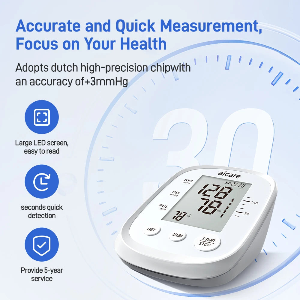 Automatic Digital Blood Pressure Monitor Medical Upper Arm 22-42cm Large Cuff Blood Pressure Meter for Home Use Health Care