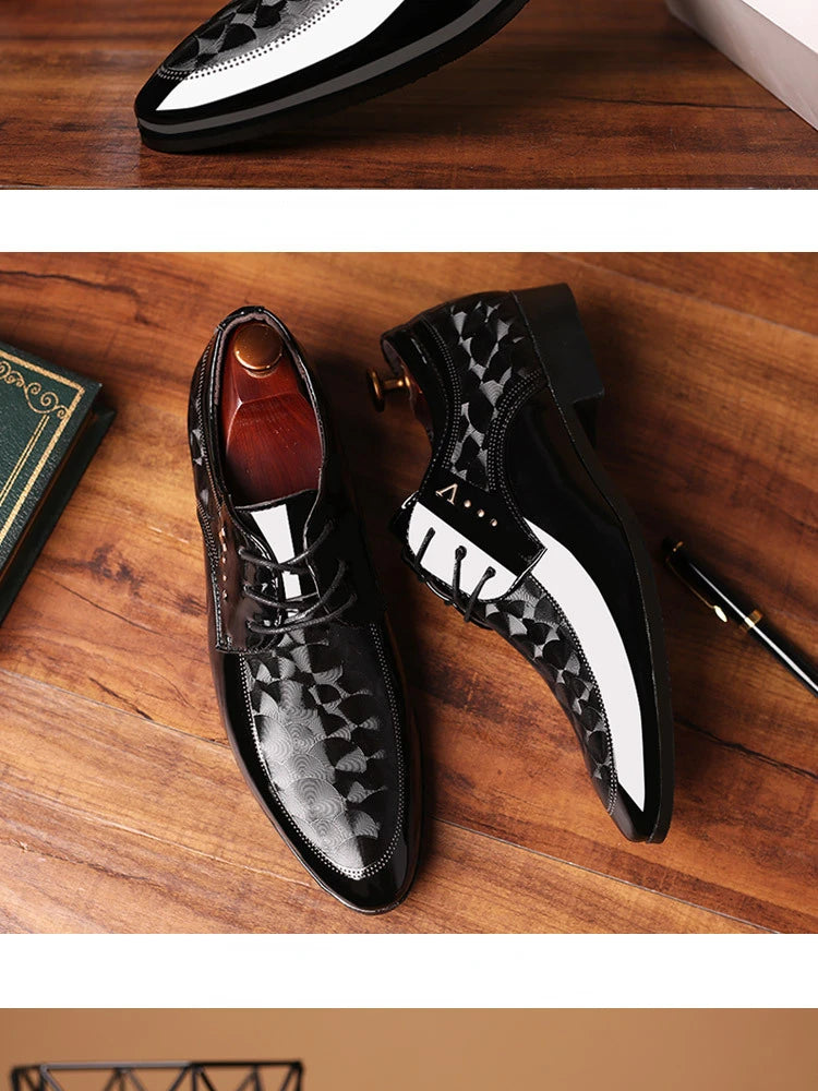 Men's Oxfords Shoes Lace Up Point Toe Business Casual Shoes for Men Wedding Party Office Men's Shoes Luxury Dress Shoe 2026 New