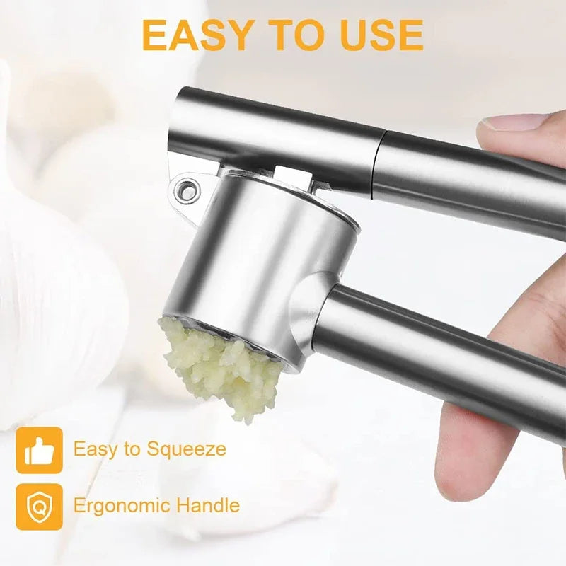 Garlic Press Mincer Stainless Steel Garlic Crusher for Kitchen, Detachable, Extended Edition 7inch, Rust Proof, Kitchen Gadgets