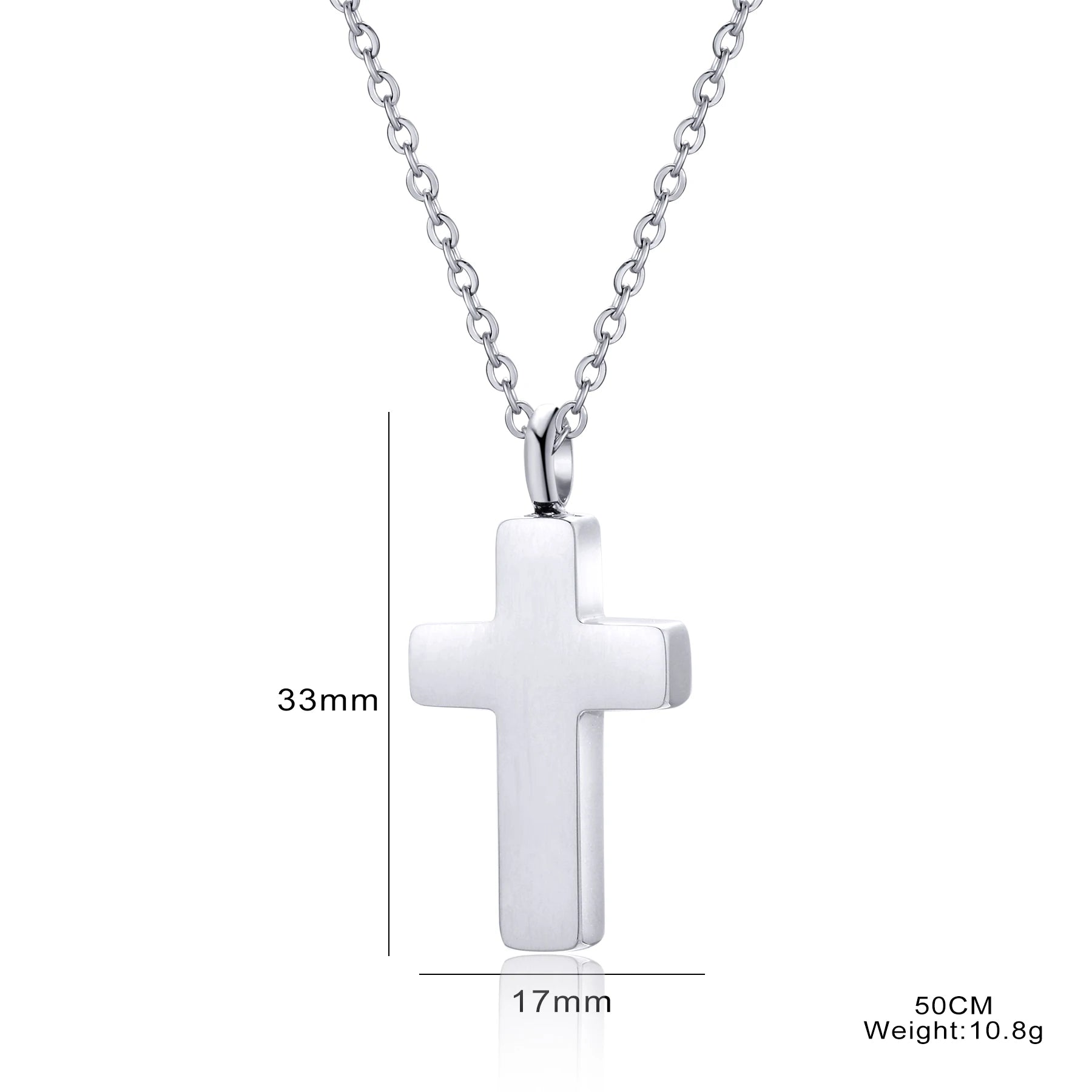 Cremation Cross Necklace for Ashes Stainless Steel Cross Urn Pendant Ashes Holder Memorial Jewelry