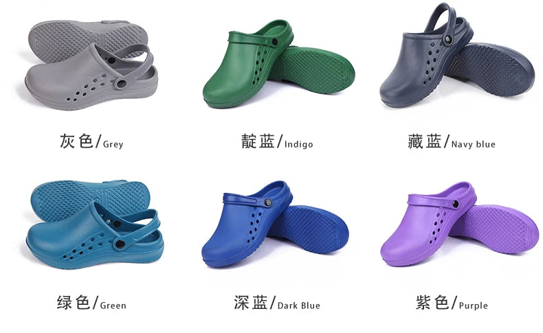 Unisex Scrub Clogs Nurse Medical Shoes EVA Ultra Light Anti Slip On Hospital Doctor Slippers Sandal Nursing Clog X06