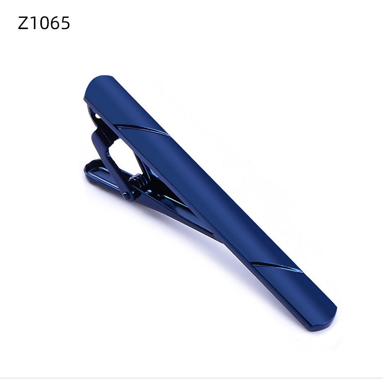 5.8x0.6cm Colourful Tie Clip for Men Metal  Copper Simple Bar Clasp Practical Black Navy Blue Necktie Clasp