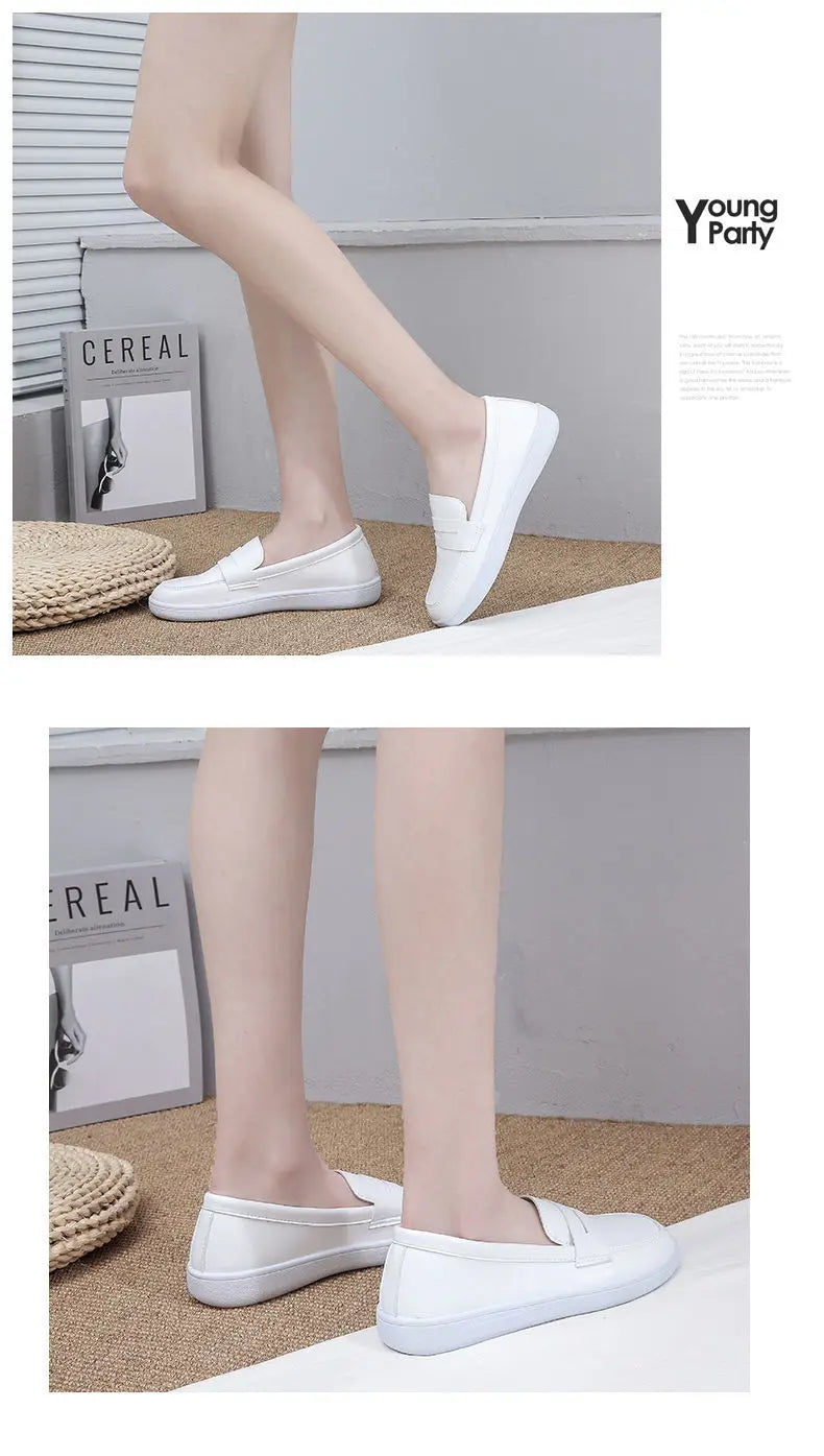 2024 New Summer White Nurse Shoes Women Soft Sole Fashion Comfortable Casual Comfortable Non-slip Flat Sports Walking Shoes