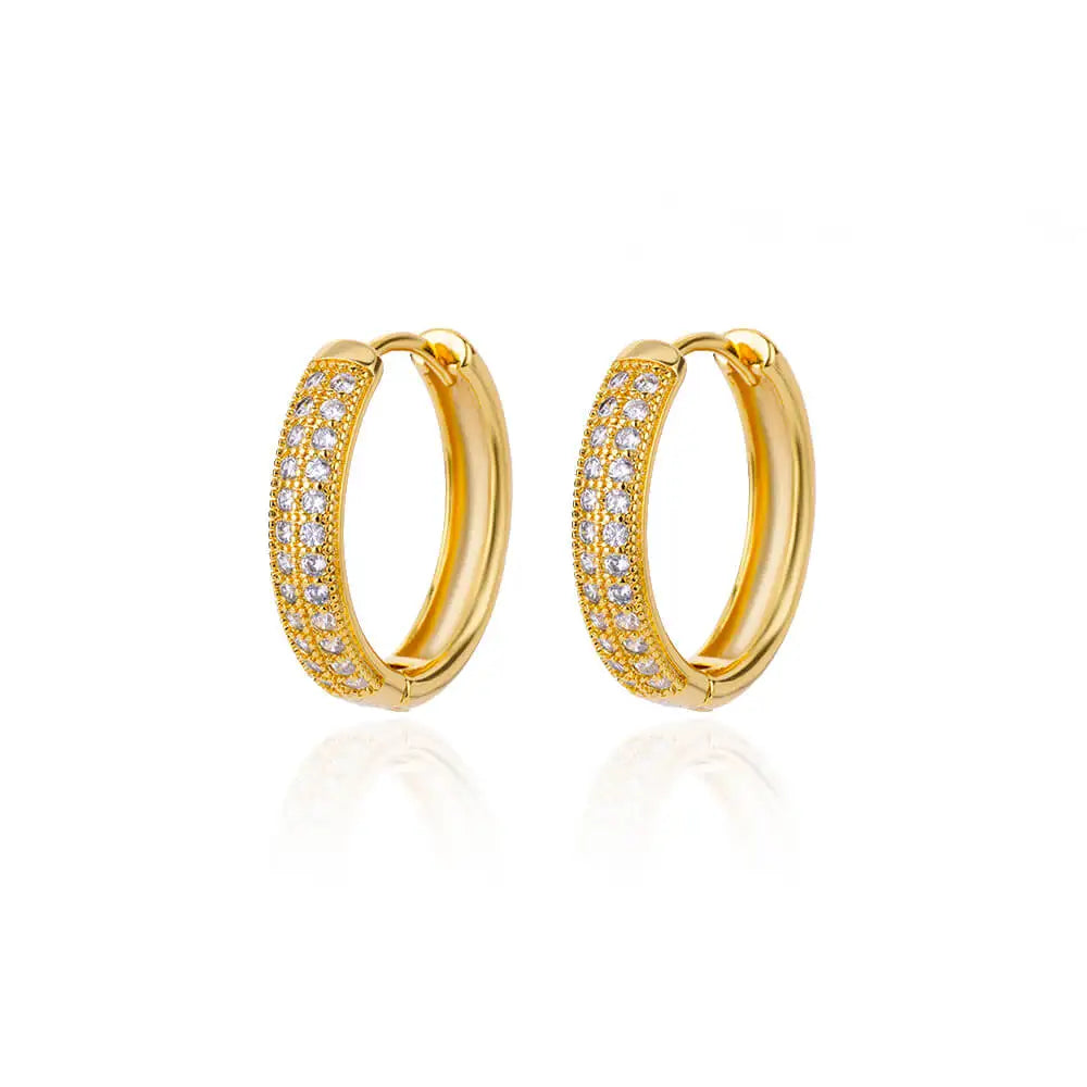 Cubic Zircon Hoop Earrings for Women Luxury Gold Color Stainless Steel Earrings 2026 Trend Piercing Aesthetic Ear Jewelry aretes