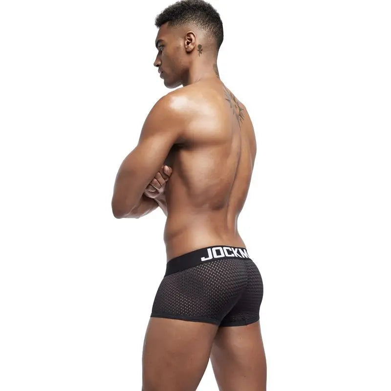 JOCKMAIL Men Underwear Boxes Mesh Quick Drying Ice Silk Breathable Youth Fashion Calzoncillos Sexy Am Gosteren Killer Sansursuz
