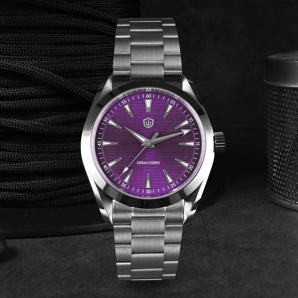 Watchdives WD0006 Watch VH31 Sweep Second Movement Domed Sapphire Crystal BGW9 Luminous 10Bar Waterproof 38mm Vintage Watches