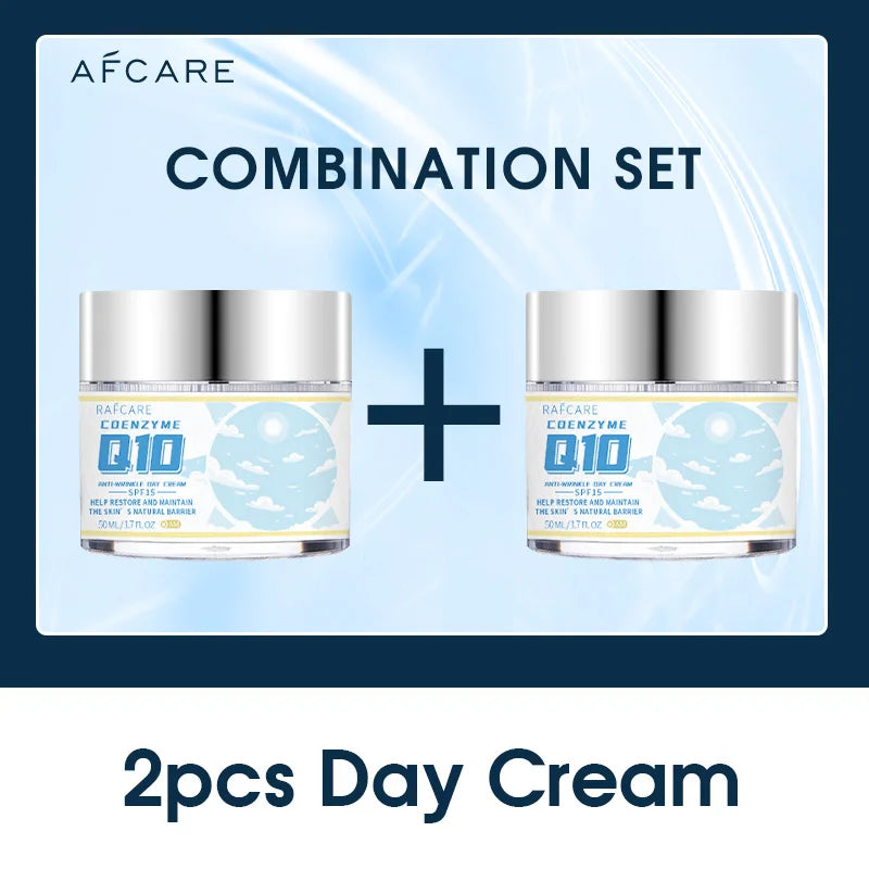 Coenzyme Q10 Anti-aging Day Cream Anti Wrinkles Night Cream Combination Set Vitamin E Moisturizing Cream Reduce Facial Fine Line