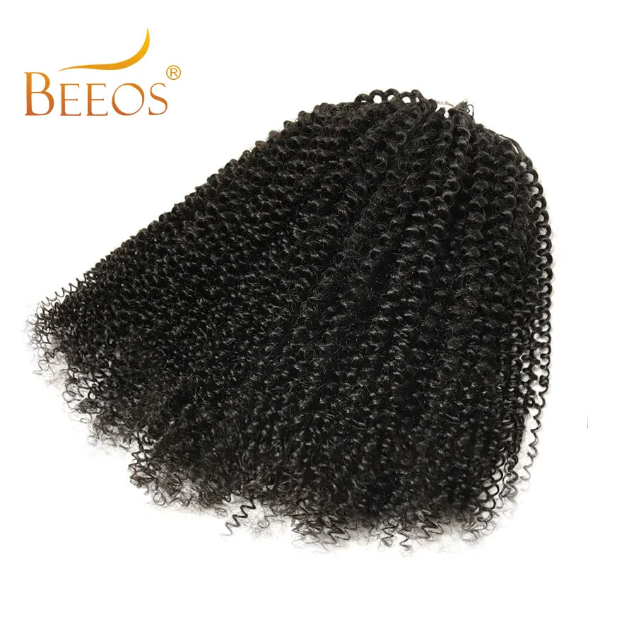 Kinky Curly Crochet Human Hair Extensions Curly Wigs Knotless Crochet Human Hair Bundles With String Remy Virgin Hair For Women