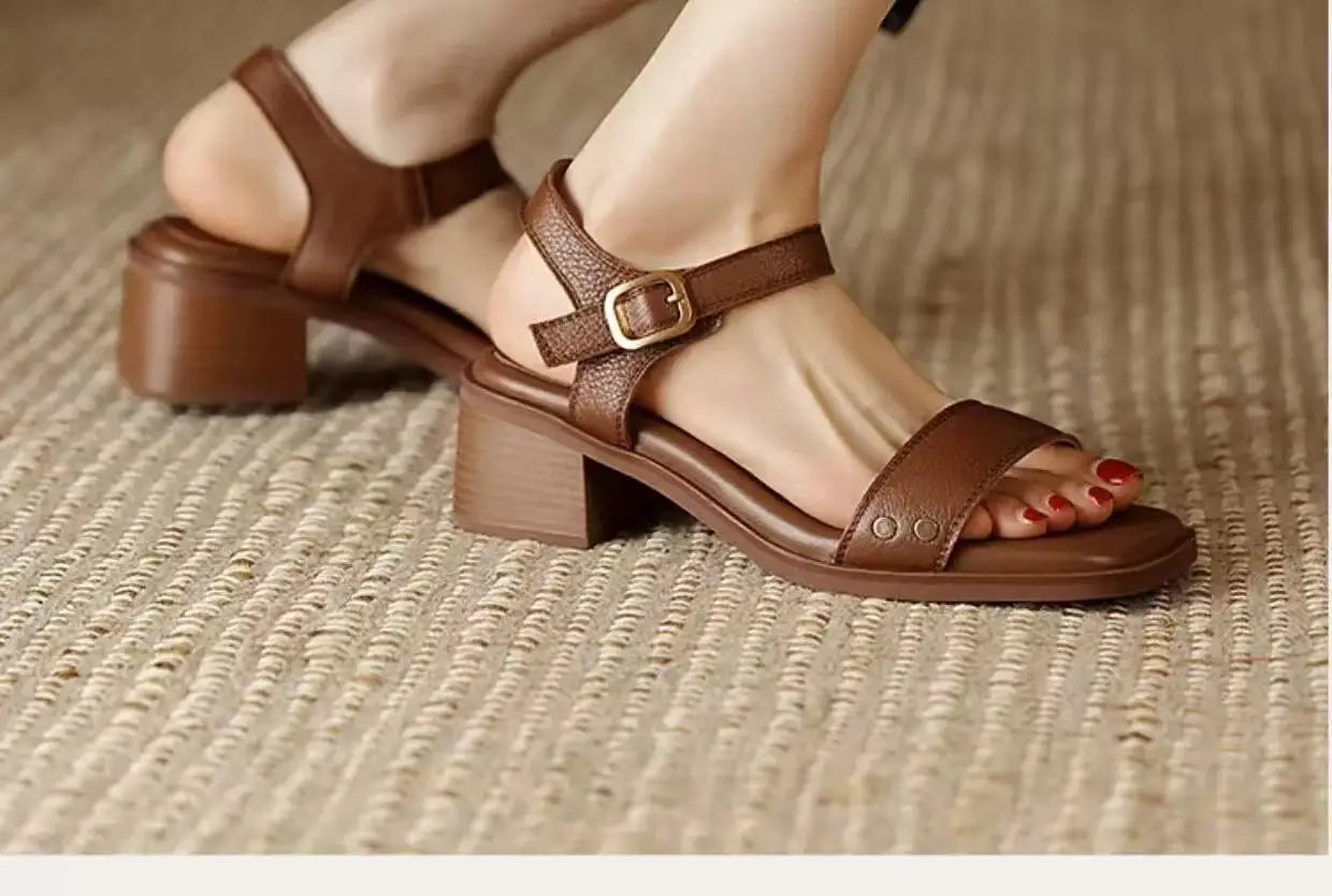 Women's Sandals Sexy High Heels Shoes for Woman Elegant Chunky Shoes New Pumps Party Flip Flops Dress Retro Mujer De Zapatos