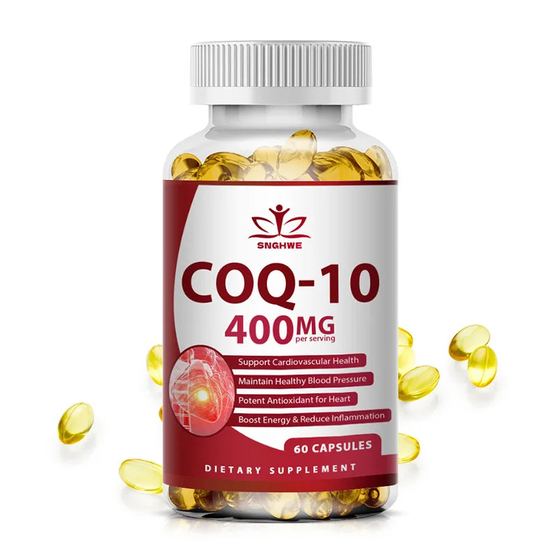 CoQ-10 Supplements 400 mg With Omega 3 Fatty Acids Vitamin E Ultra High Absorption Coq-10 Capsules