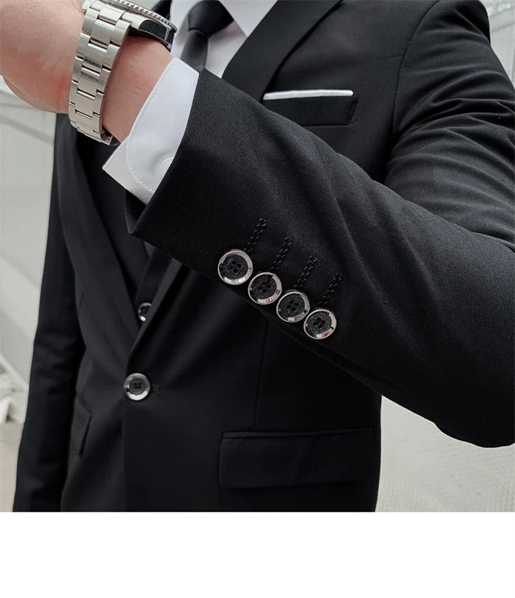 Suits for Men - 3 Pieces - New Fabrics - Fashionable Business Gentleman - Slim Fit - Wedding  Professional Business Formal Dress