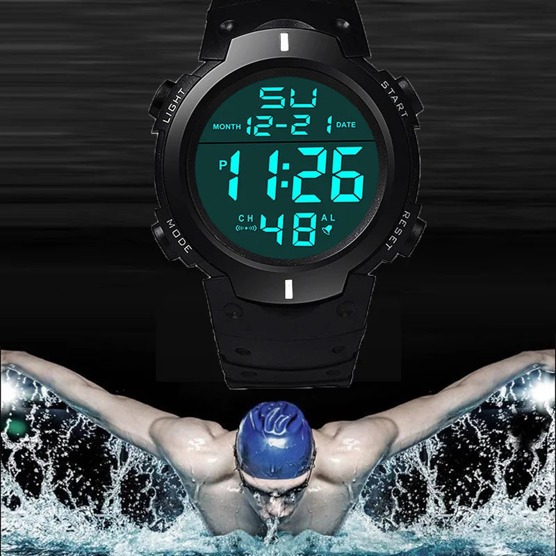 Men Electronic Watch Sports Watches For Men Waterproof Luminous Multifunction Outdoor Fitness Large Screen Electronic Wristwatch
