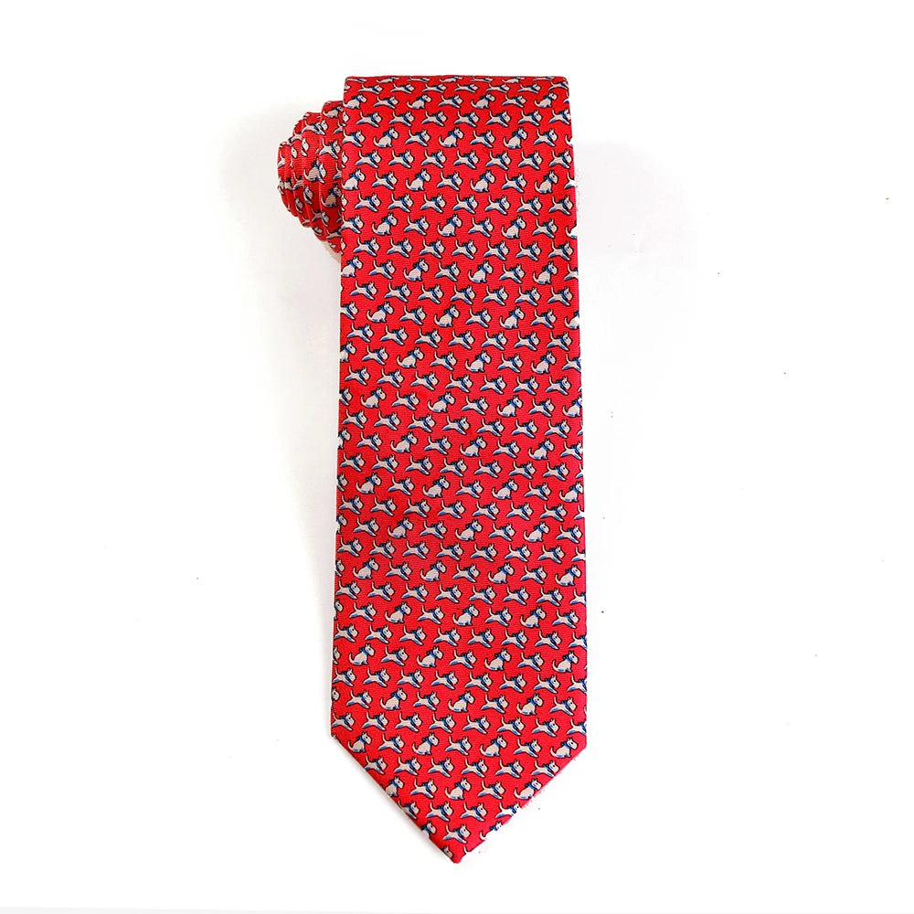 Tailor Smith 100% Silk Ties For Men Handmade Necktie With Animal Pattern Tie Father's Day Birthday Gift Tie